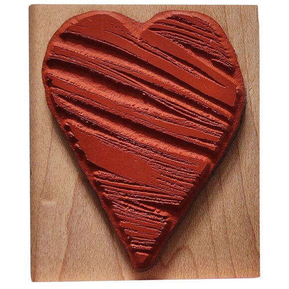 Sound Of Love Heart Pattern Rubber Stamp Wood Block By Penny Black - Picture 2 of 5